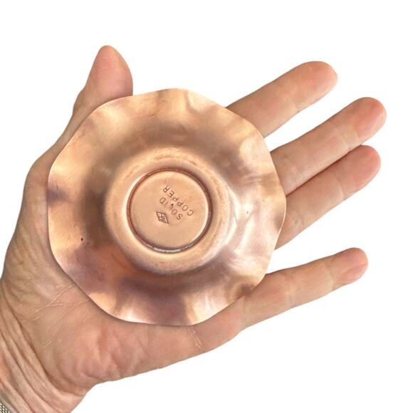 Vintage Solid Copper Fort Cody Souvenir Trinket Dish 3.5” - Picture 5 of 7